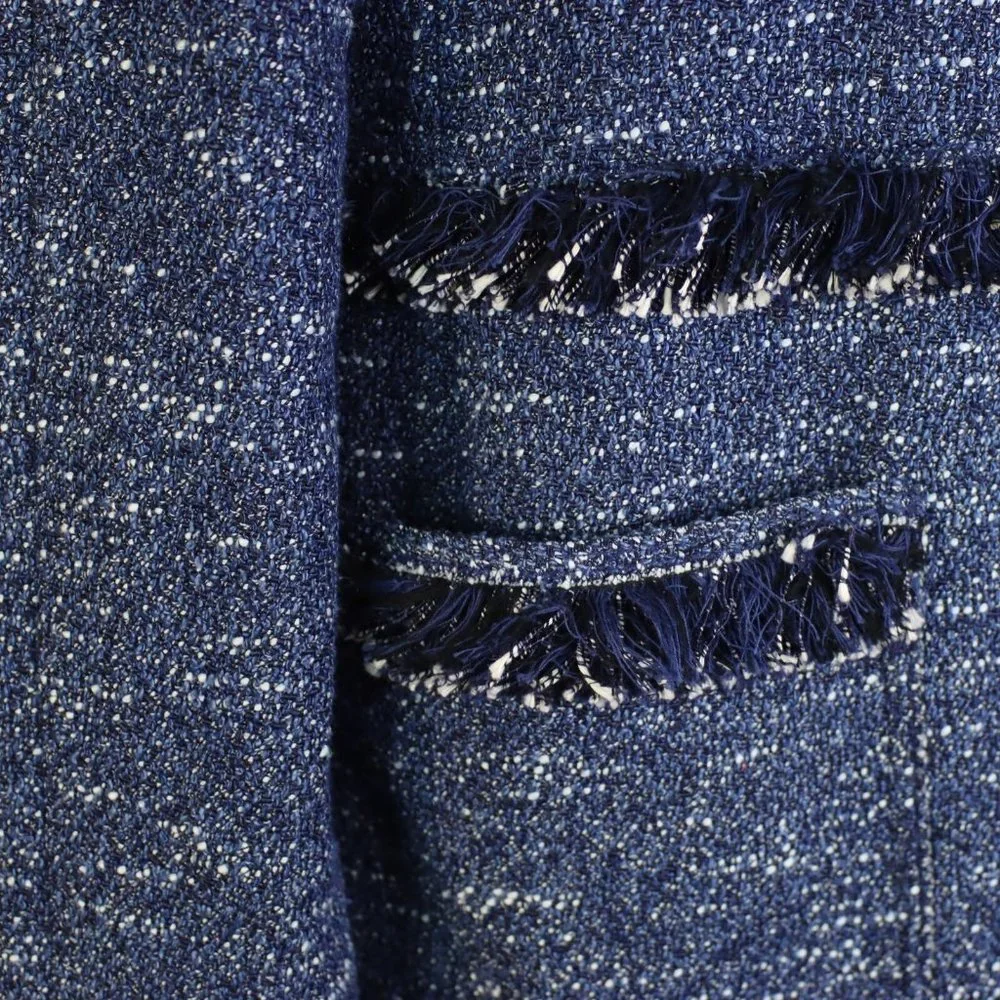 NWT Theory Womens Medium Zarafilla Tweed Coat with Fringe Hem - Picture 5 of 8